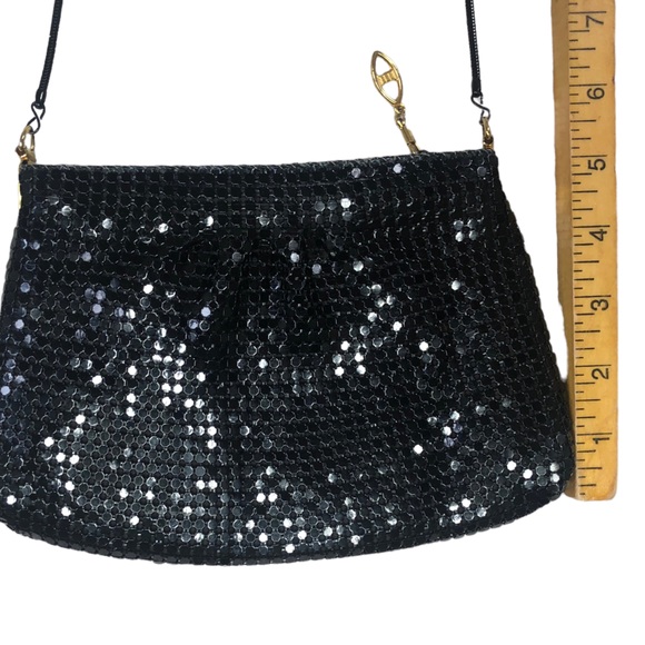 Vintage Y2K Mesh Black Evening Cocktail Bag Crossbody Purse - Picture 5 of 8